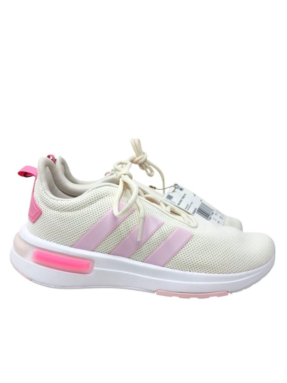 Adidas Racer TR23 Off White Pink Sneakers Size 6.5 NWT Running Athletic Sports